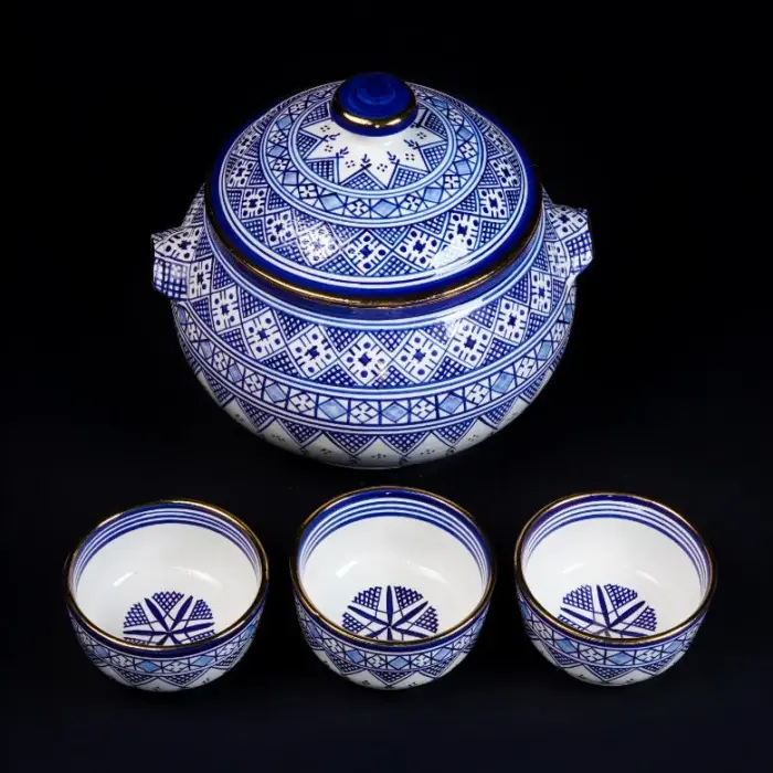 Fes Arabesque Moroccan Ceramic Tea Set