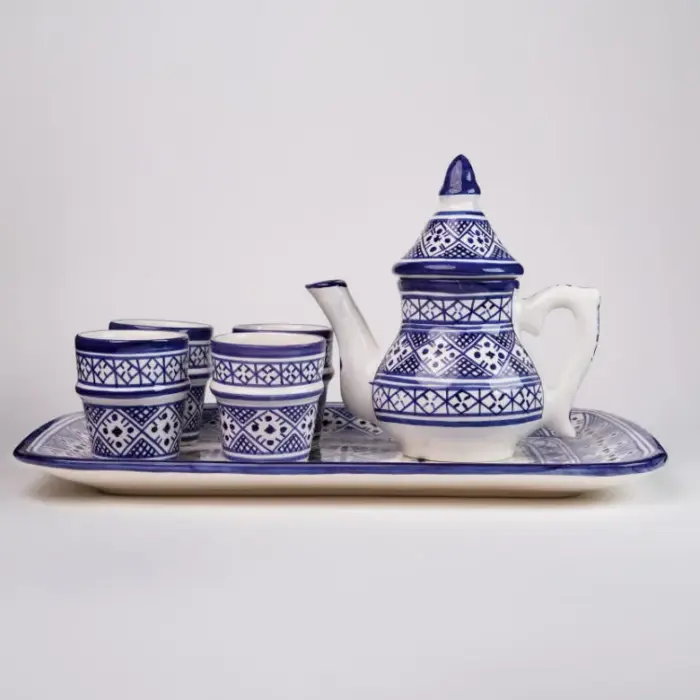 Fes Colours Hand-Painted Moroccan Ceramic Tea Set