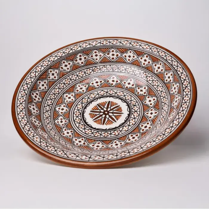 Fes Calligraphy Hand-Painted Moroccan Ceramic Plate