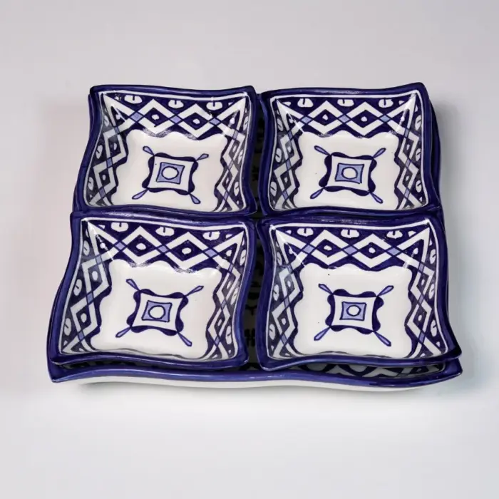 Fes Orient Square Moroccan Ceramic Appetizer Plate